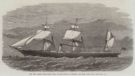 The New Screw Steam-Ship Cuba, of the Cunard Liverpool and New York Line